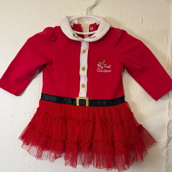 Little Me Other - Little Me Baby Girls My First Christmas Red Tulle Tutu Dress 9 Months Holiday